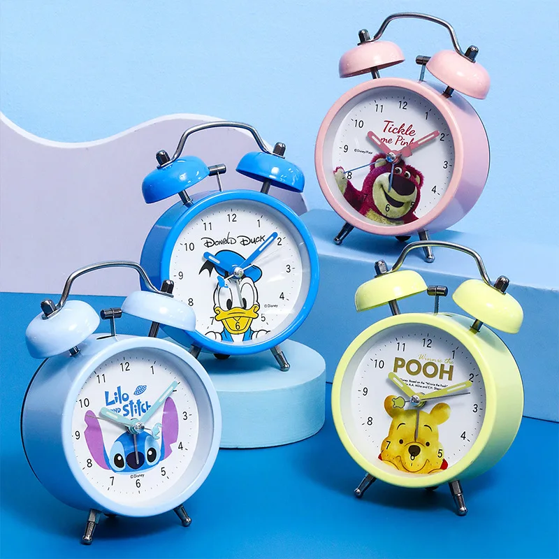 Réveil à quartz Disney pour enfants, canard, Donald, Stitch, ourson, Winnie, Lotso, dessin animé, étudiant, garçon, fille, enfant, bip de grève, mignon