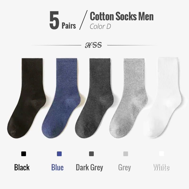 5/10 Pairs 95% Gekämmte Baumwolle Socken Männer Business Kleid Lange Socken Weiche Atmungsaktive Frühling Sommer Bunte Socke Für Mann 5 Paare/los