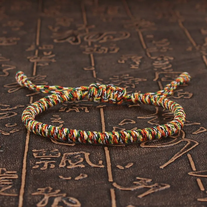 Tibetan Buddhist Bracelet Lucky Handmade Braided Adjustable King Kong Knot Red Thread Charm Bracelets for Women Men Couple Lover