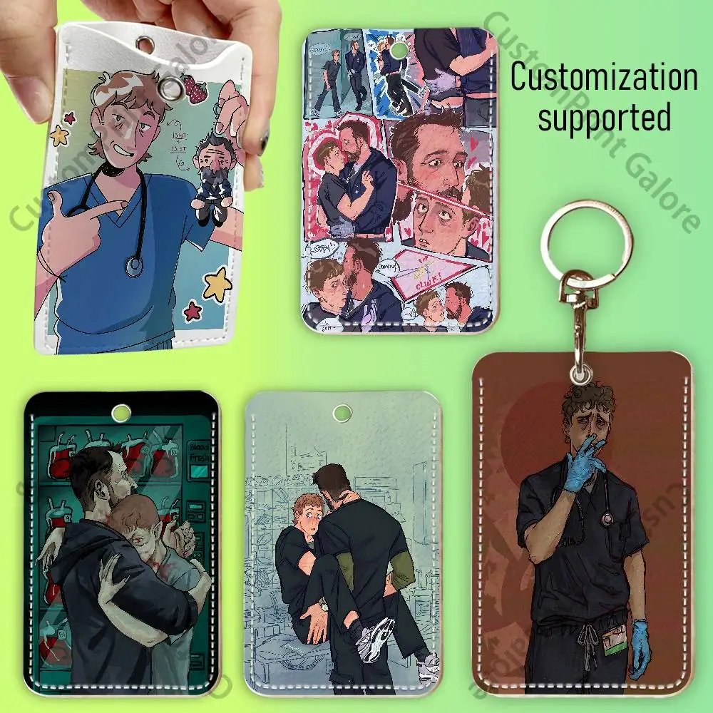 HuckleRobby The P-Pitt Premium PU Leather Card Holder Card Case with Metal Carabiner,Customizable Design for Daily Use