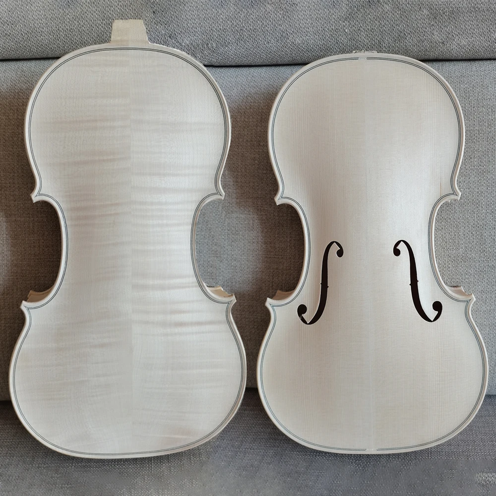 European spruce white embryo unfinished white maple Guarneri solid wood violin 4/4  DIY violin Accessories with ebony fingerboar