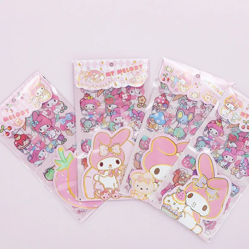 Urocze kreskówki Kuromi Cinnamoroll MyMelody przezroczyste DIY ręcznie robione naklejki GUKA