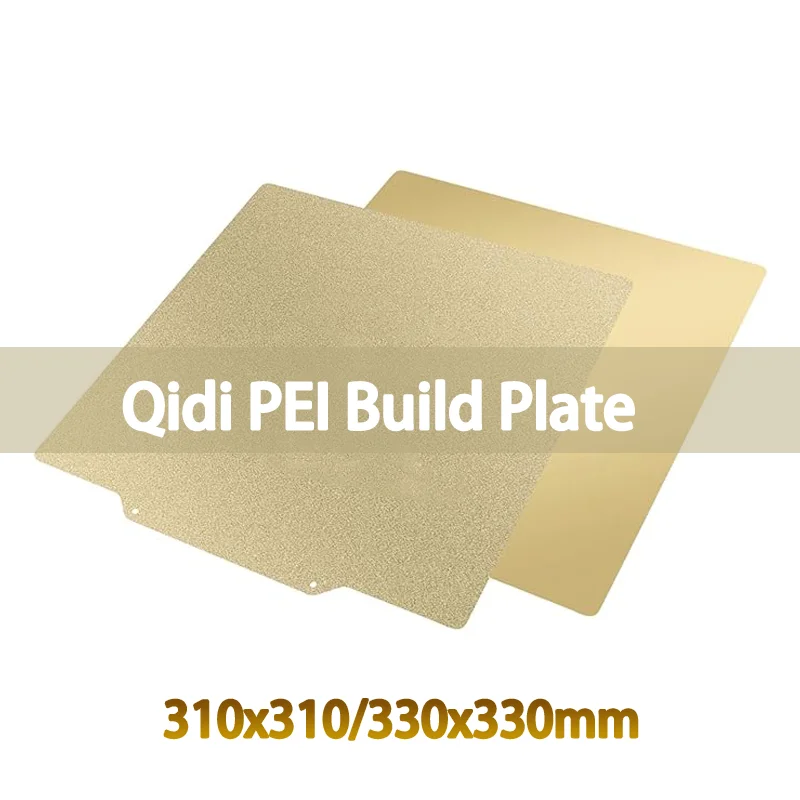 

ENERGETIC Qidi PEI Рабочая пластина 310x310/330x330 мм Гибкий пружинный стальной лист Двусторонняя банка для печати Текстурированная/гладкая часть принтера