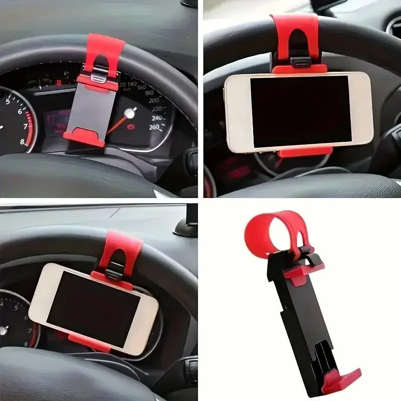 Car Phone Holder Car Steering Wheel Holder Bike Clip Mount Mobile Phone Stand For All Phone Navigation Car Mount Bracket