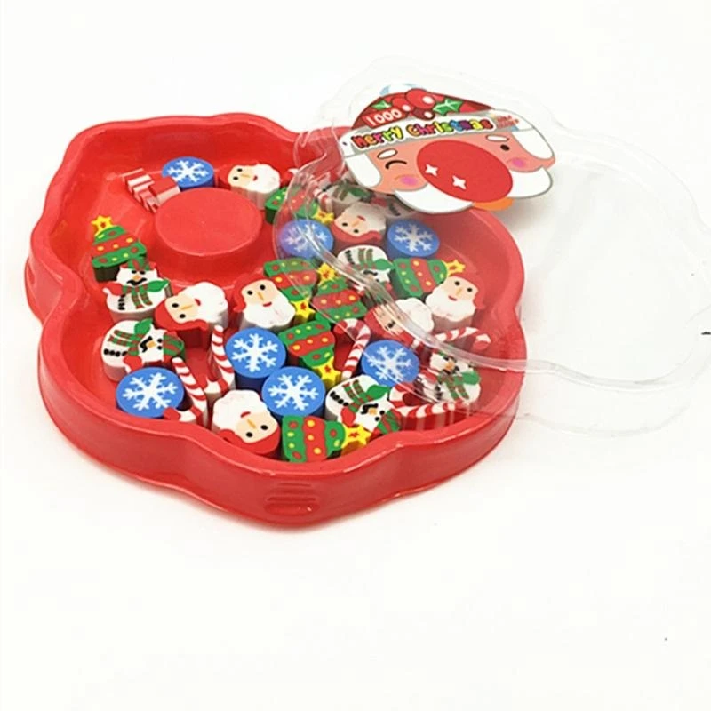 U2JE 36Pcs Children Mini Eraser Christmas Theme Design Cartoon Rubber Eraser