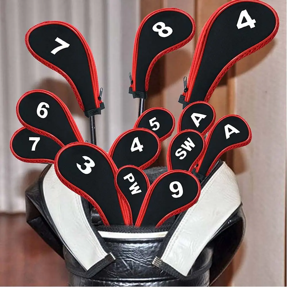 

With Number Design Golf Iron Covers Set Protector Case Golf Head Cover Golf Club Cover Golf Headcovers Golf Iron Headcover