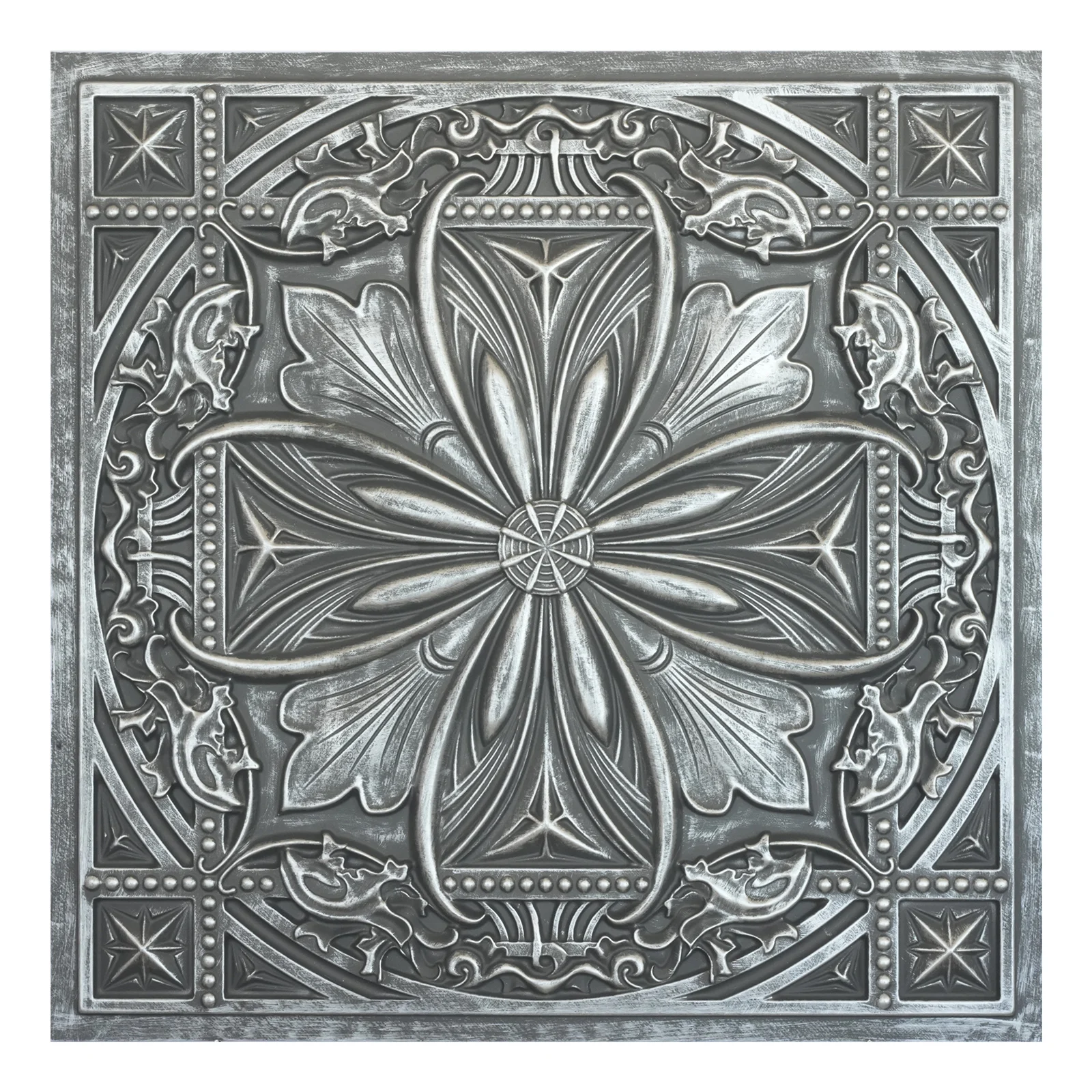 Embossed Ceiling Panels Decorative Tin Wall Tile for Cafe Club PL10 Antique tin 10tiles/lot