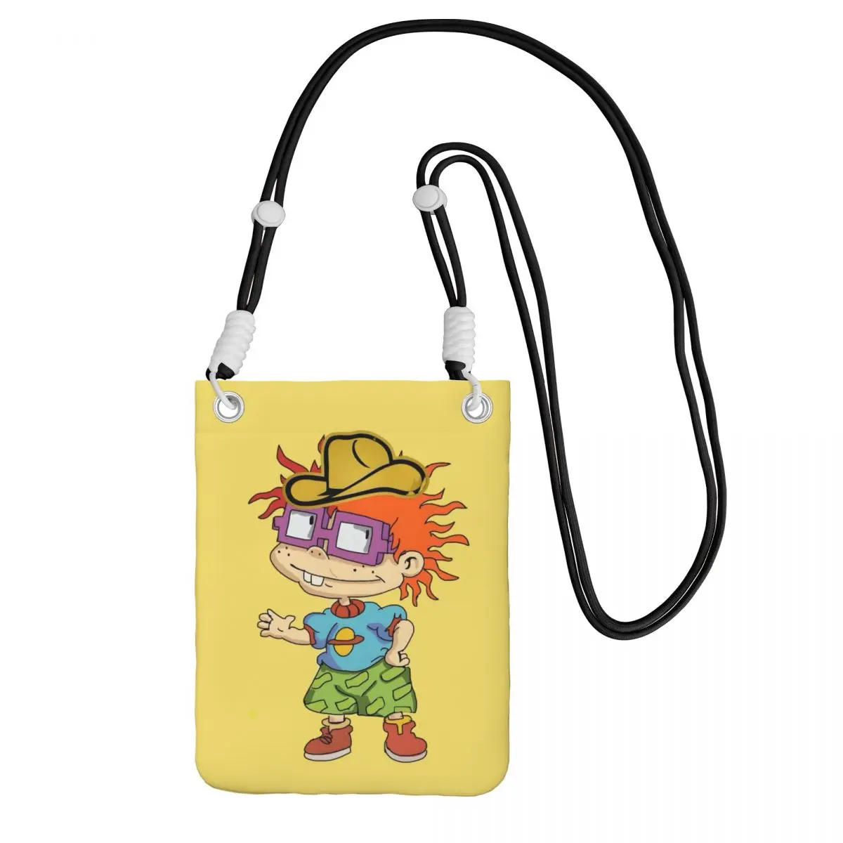 

Сумка для мобильного телефона на заказ R-Rugrats для езды на велосипеде, кемпинга, женщин и мужчин, маленький кошелек через плечо с милыми героями мультфильмов, кошелек для смартфона, ремешок