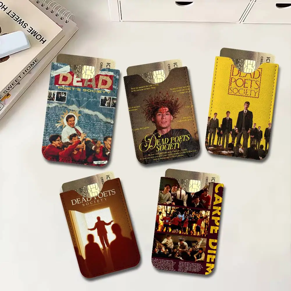 Classic Movie Dead Poets Society Pu Leather Credit Card Holder Slim Business Cardholder Anti Theft Id for Outdoor Carrying
