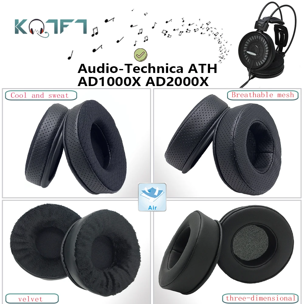 KQTFT Velvet Replacement EarPads for Audio-Technica ATH AD1000X AD2000X Headphones Ear Pads Parts Earmuff Cover Cushion Cups