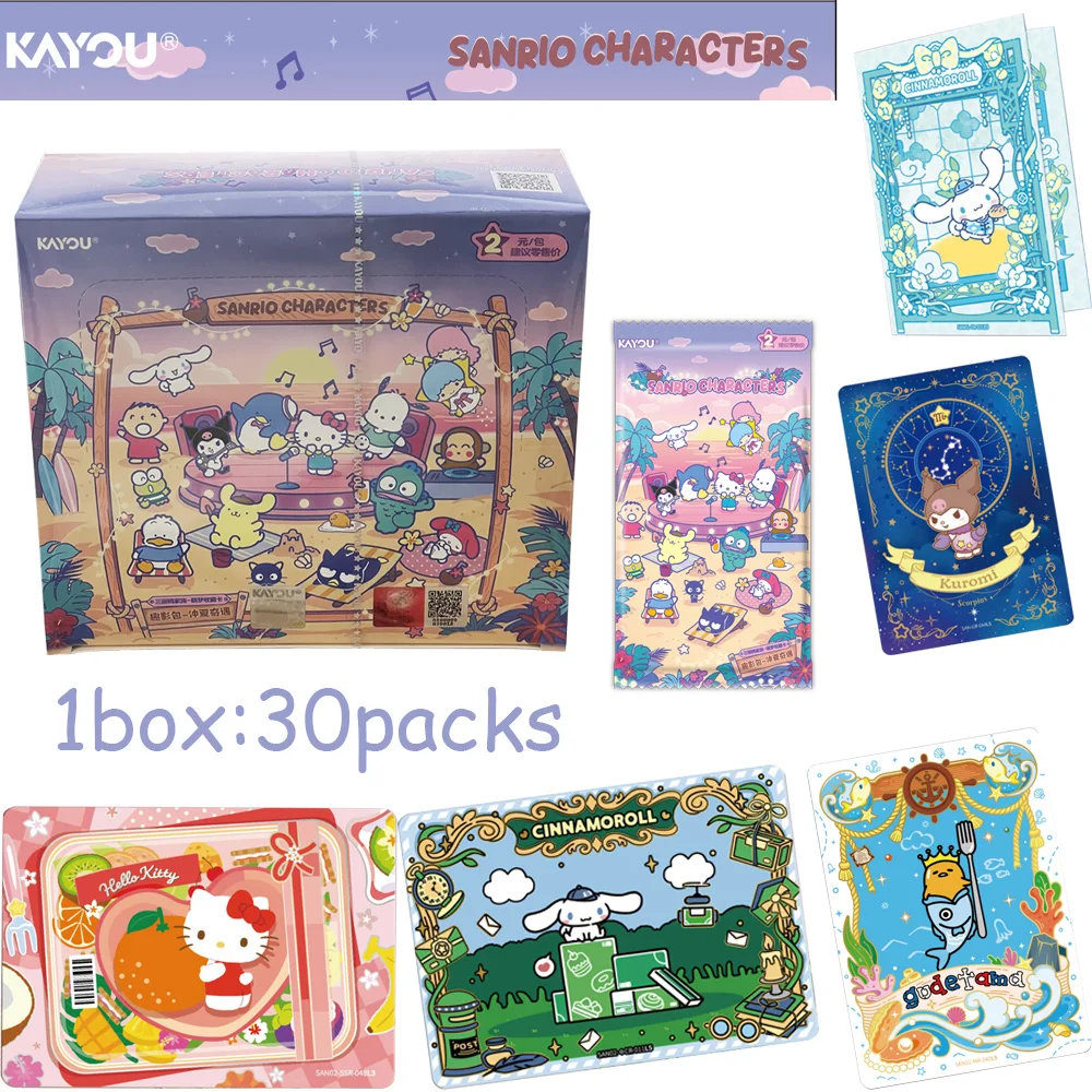 2026 KAYOU Official Sanrio Cards Midsummer Adventure Series Classic Bag Island Adventure Card Anime Collectible Cards Toys Gifts
