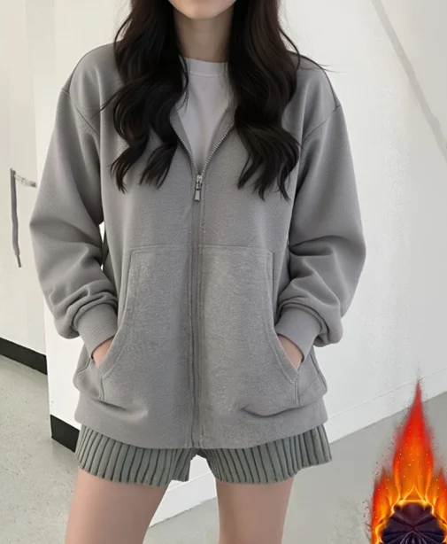 

Женские толстовки, осенние повседневные корейские толстовки на молнии с длинными рукавами и капюшоном, уличная одежда в стиле Харадзюку, женская одежда черного цвета