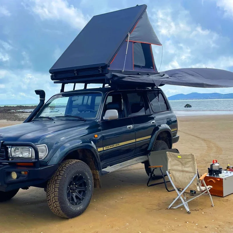 

Outdoor Camping Rooftop Tent 4x4 Offroad Waterproof 3000mm Aluminium Hard Shell Four-Season Ladder 2-3 Person Roof Top Tent for