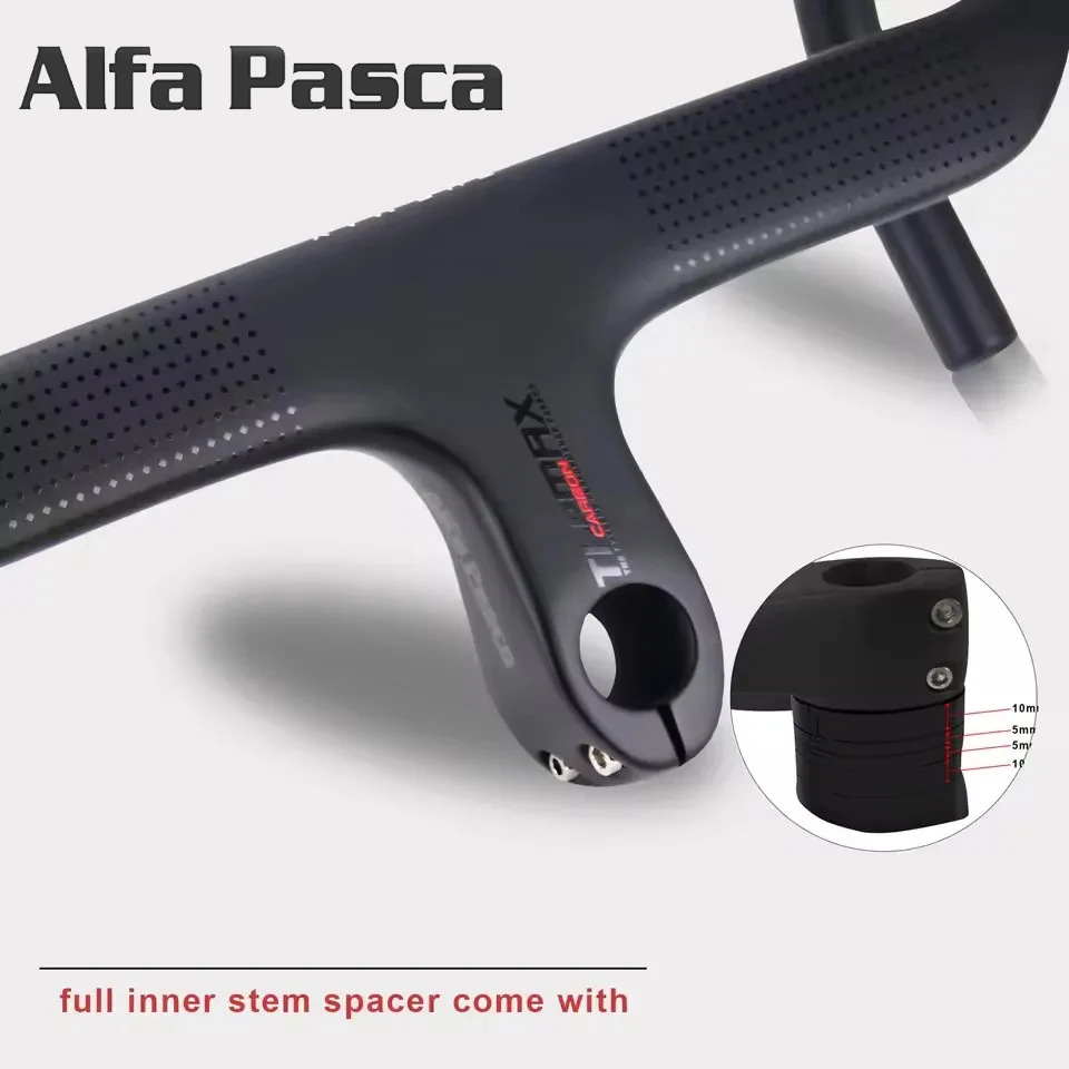 

Alpha Pascal Road Bike Carbon Fiber Road Handle 400/420/440mm Diameter 2.86mm (1-1/8 ") UD MATT Internal Route Bike Parts
