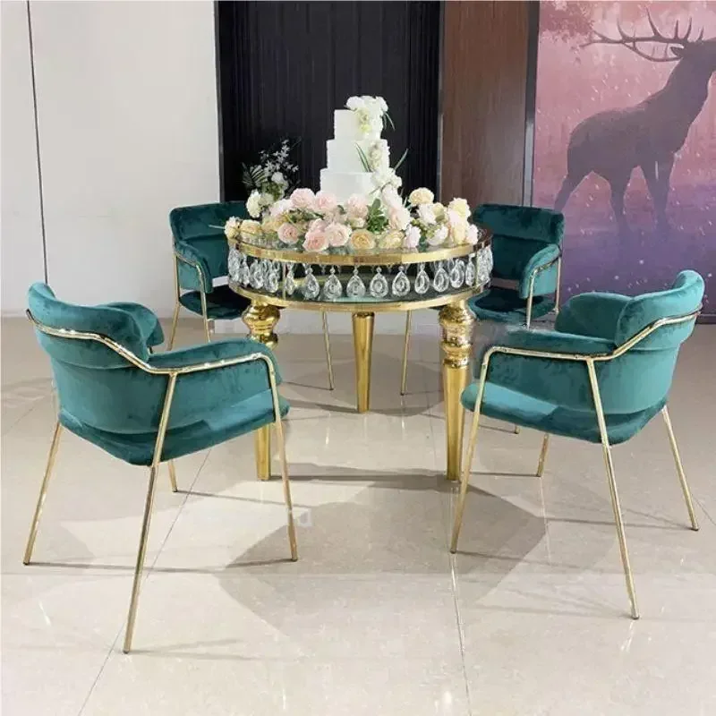 

Glass Top Stainless Steel Wedding Cake Table Crystal