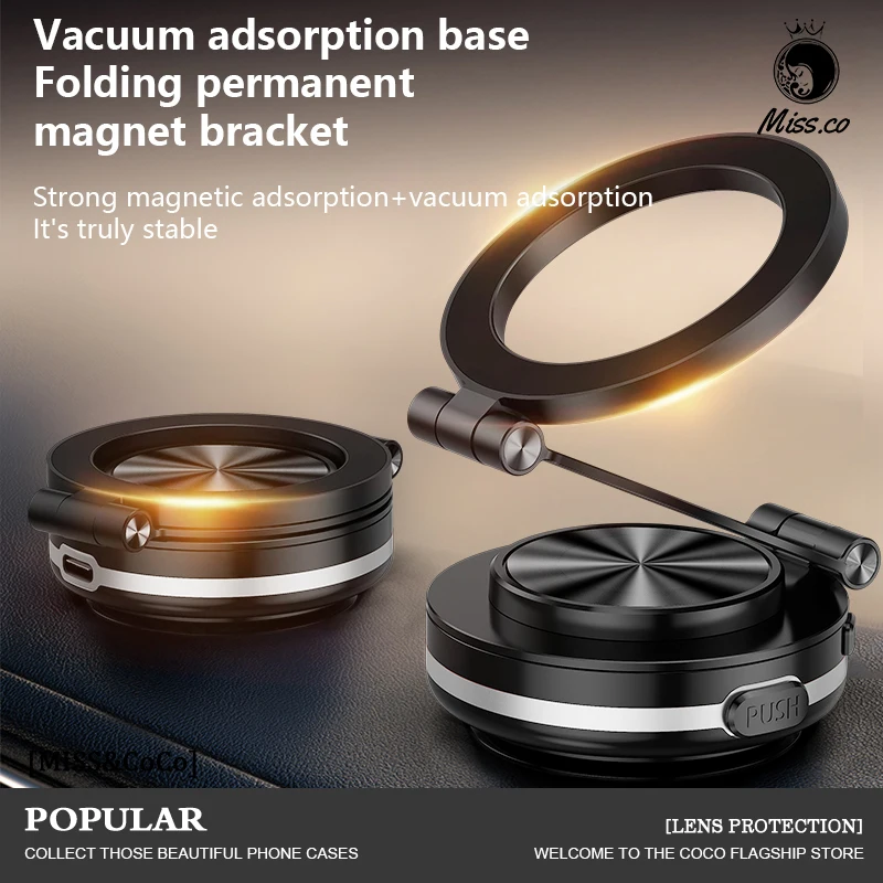 

360 ° Rotatable vacum car holder for iPhone Samsung Xiaomi magnetic car mount vacuum Magnetic N55 Strong Magnet phone holder