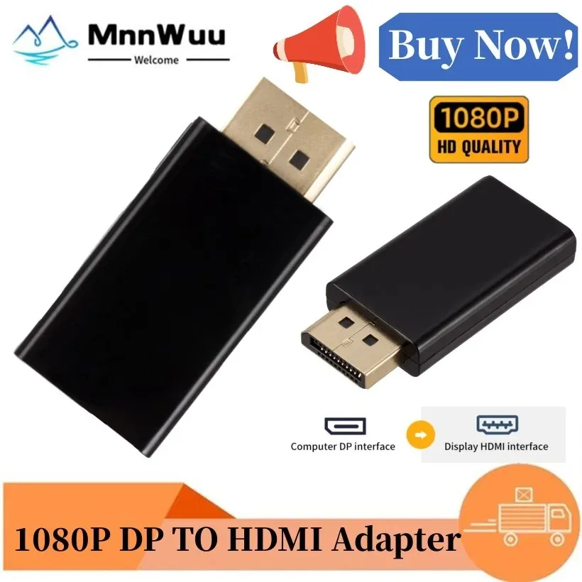 

1080P DP To HDMI-compatible Adapter Converter Display Port Male DP To HD Female HDTV Adapter Video Audio for PC TV Projector