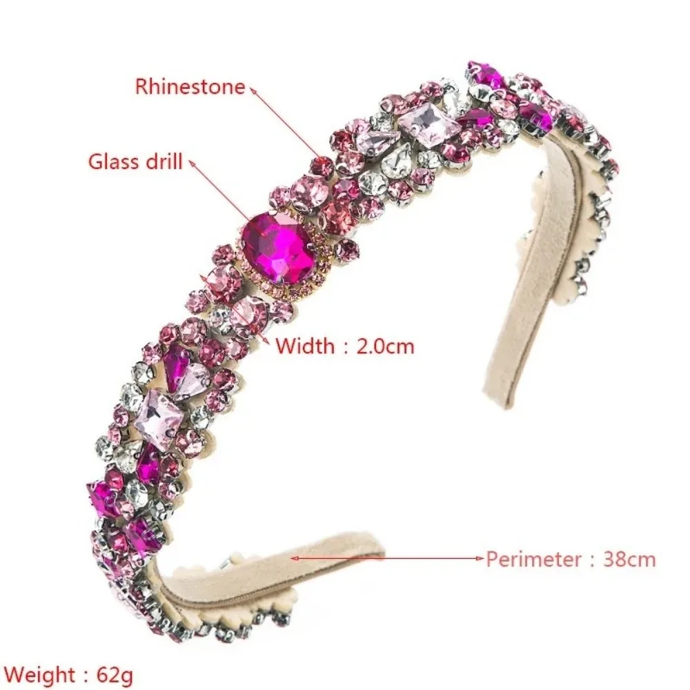 Retro Damen Barock Haarreifen Strass Europäischer und Amerikanischer Voll-Diamant-Stirnreif Palast-Stil Haarbänder Haaraccessoire – Detail 1