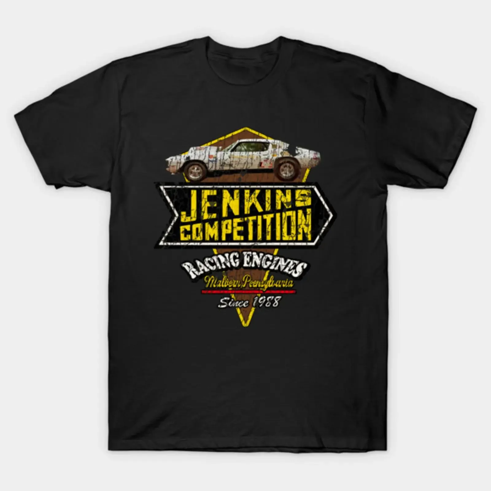 JENKINS COMPETITION RACING ENGINES 1955 VINTAGE T Shirt vintage Washed Casual Top For Everyday Wear fashion streetwear Stylish