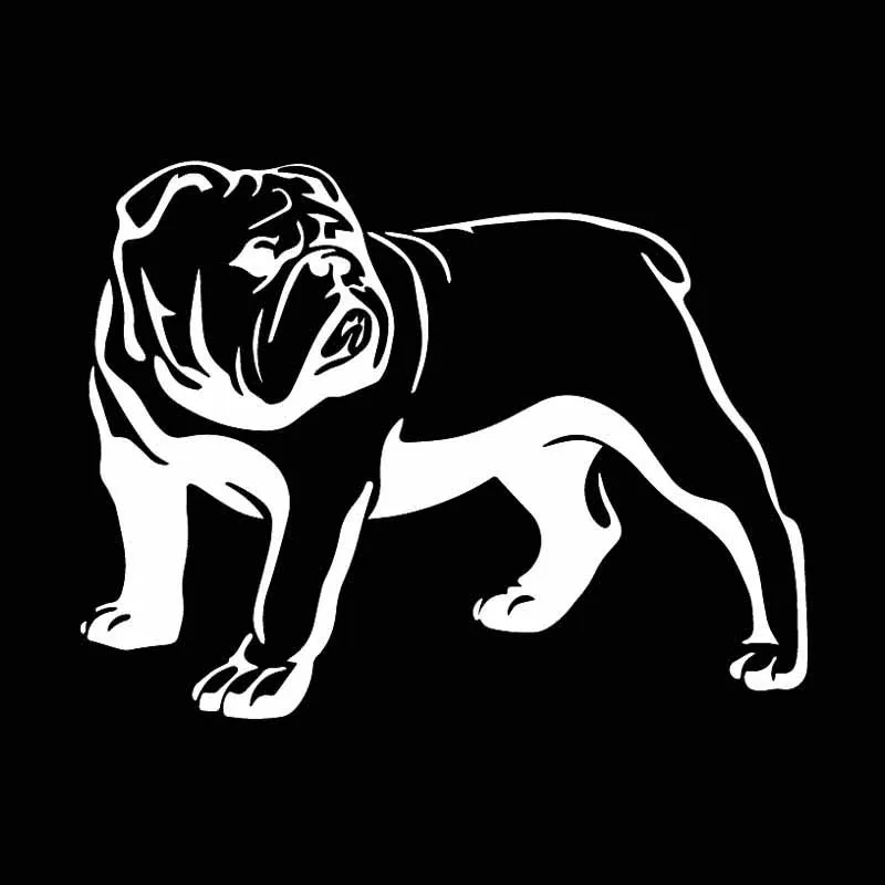 Car Sticker Funny Olde English Bulldog Bully Dog Decal Car Sticker PVC Decorative Sticker Creative Black/White, 16cm*12cm