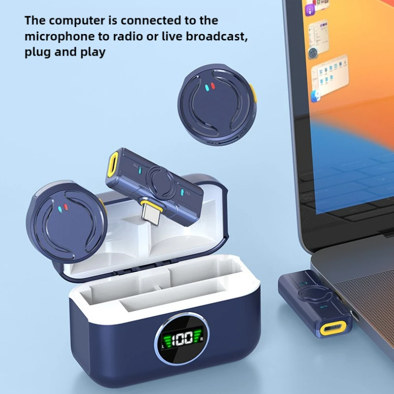 Беспроводной петличный микрофон для iOS для Samsung Xiaomi, запись звука камеры, мониторинг в реальном времени, интеллектуальное шумоподавление