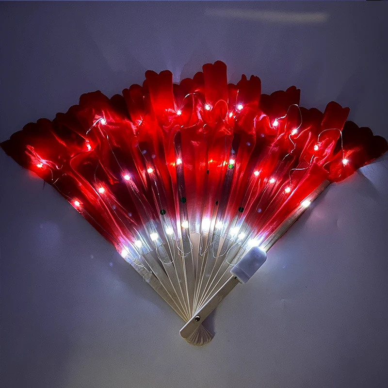 선풍기 소녀용 무대 공연 소품, 여성 의상 액세서리, 손 팬, 빛나는 선풍기, 야간 댄스 쇼