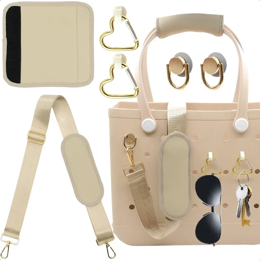 

Strap for Bogg Bag Accories with Neoprene Handle Wrap Detachable Shoulder Pad 2Pcs Key Holders Adjustable Crossbody Shoulder St