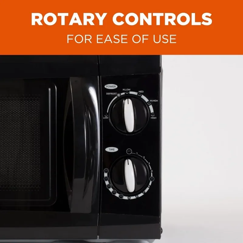 COMMERCIAL CHEF 0.6 Cubic Foot Microwave with 6 Power Levels, Small Microwave with Grip Handle, 600W Countertop Microwave