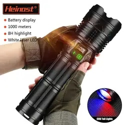 Heinast High Power Long-range Flashlight Super Bright LED Lantern TYPE-C Rechargeable Tactical Torch With Telescopic Zoom