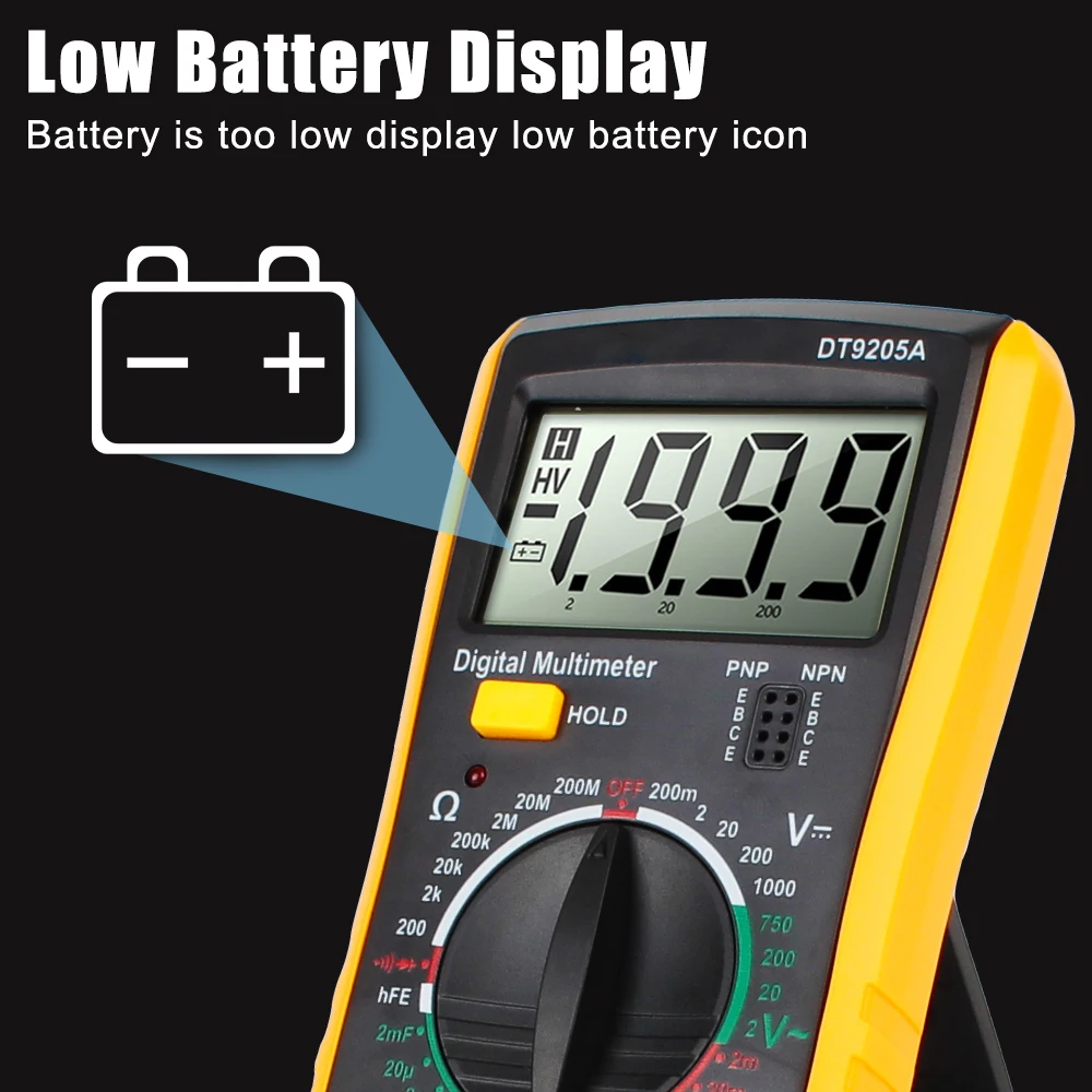 AC Voltage Current Resistance Capacitance Professional Measure Tool With Bazzer Multimeter DC Tester Multimeter HFE Diode