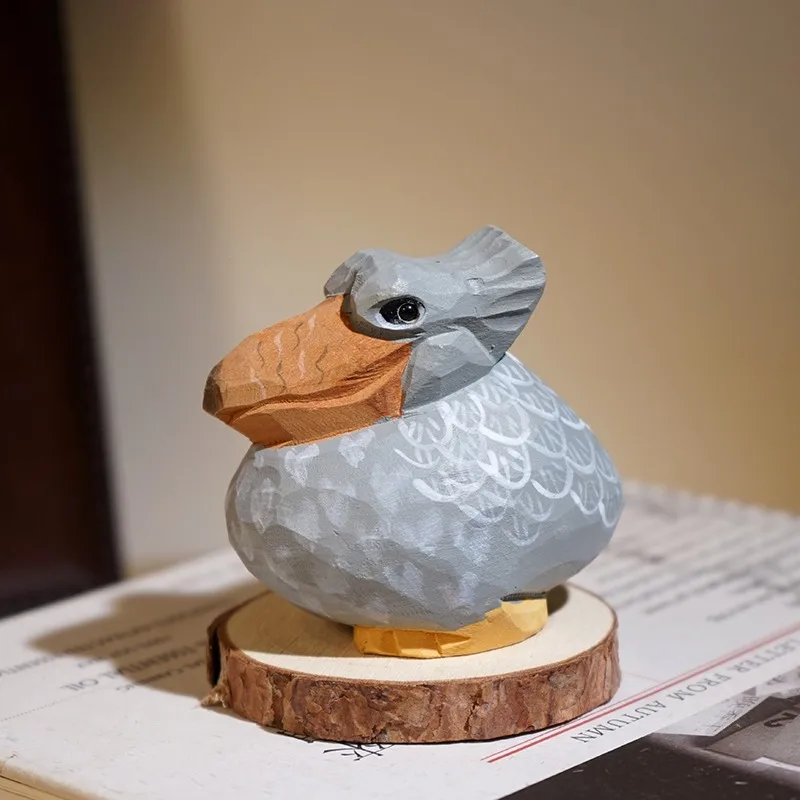 1 قطعة فرس النهر التمساح الحرفية الخشب الطيور النحت Avian تمثال مكتب رف الكتب الجدول زينة زخرفية الطبيعة مستوحاة هدية