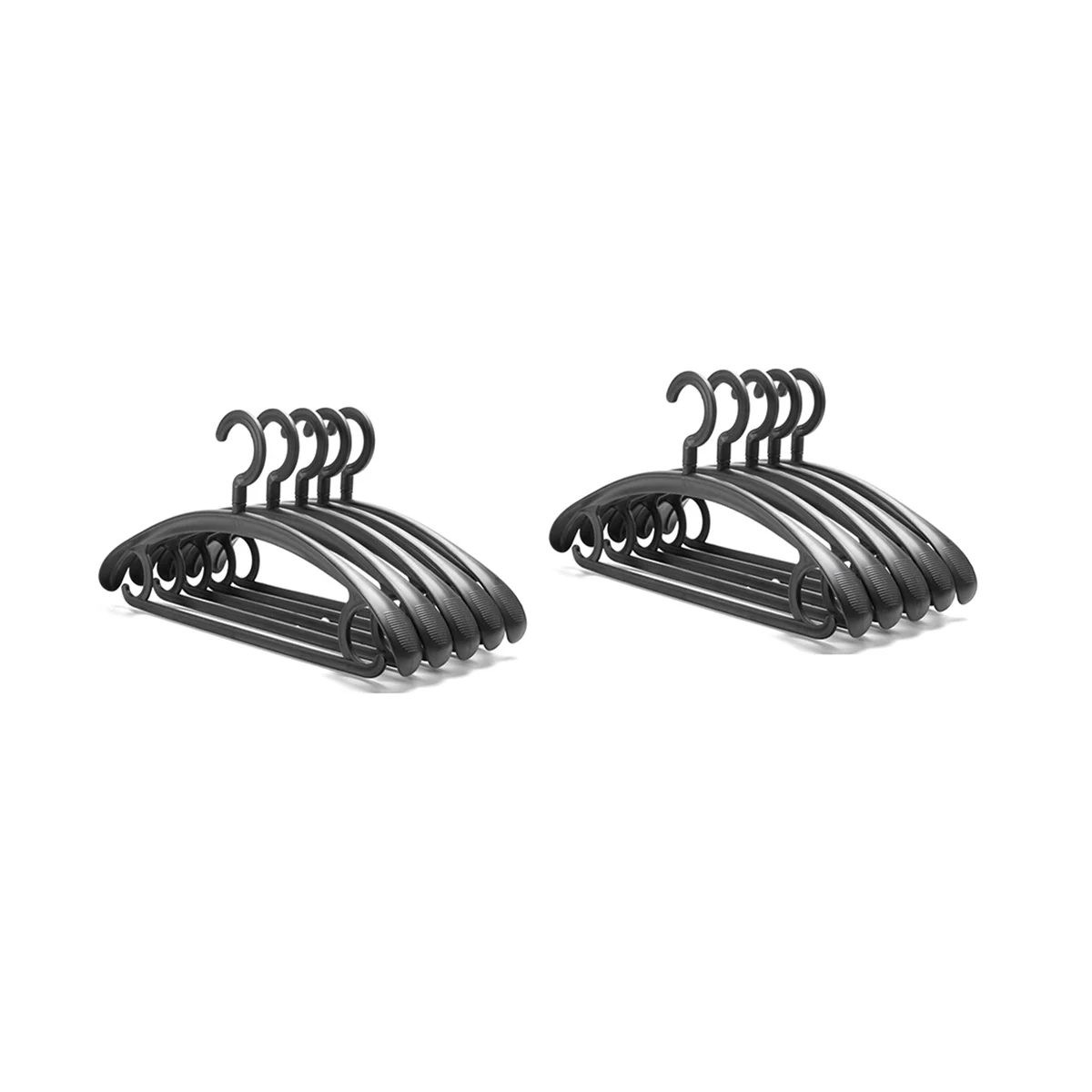 10 Pack Heavy Duty Plastic Hangers Swivel Hook Clothes Hanger Wide Shoulder Non- Thick Coat Hanger Black