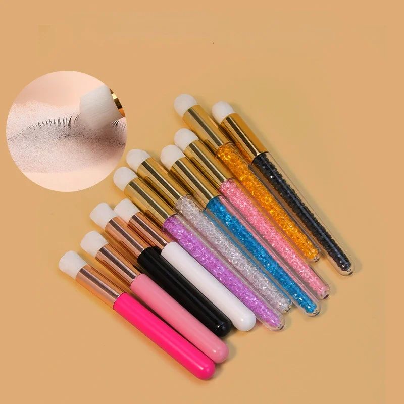 New Crystal Eyelash Cleaning Brushes Eyebrow Face Cleansing Nose Blackhead Deep Washing Lash Shampoo Brushes Beauty Make Up Tool