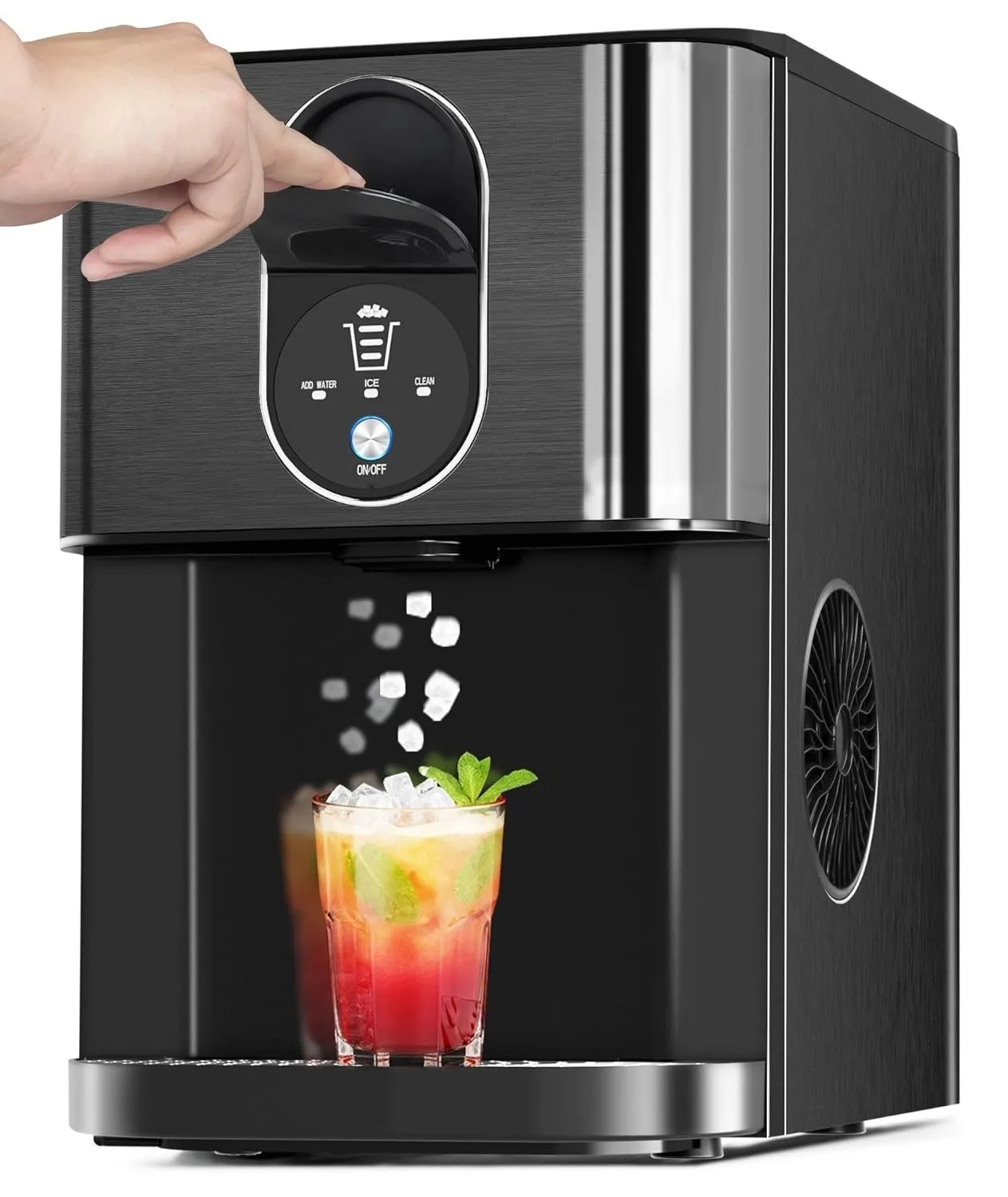 

Настольный льдогенератор Nugget Ice Maker, производительность 44 фунта/24 часа, машина для производства мягкого жевательного льда в гранулах