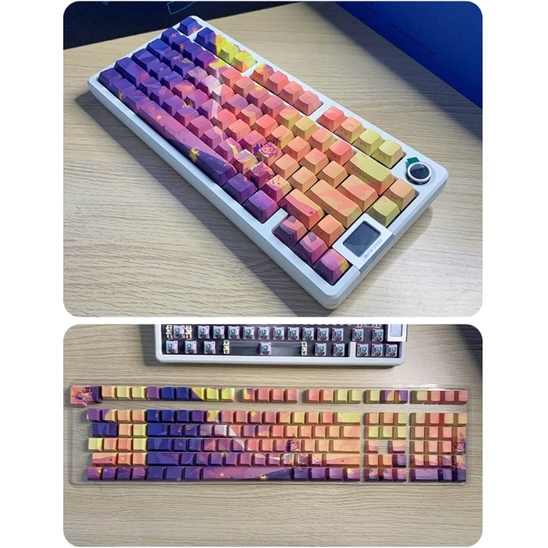 PBT Backlit Keycaps Keycap Set Side Print Through DyeSublimations Teclado Mecânico Keycap Set 134PCS