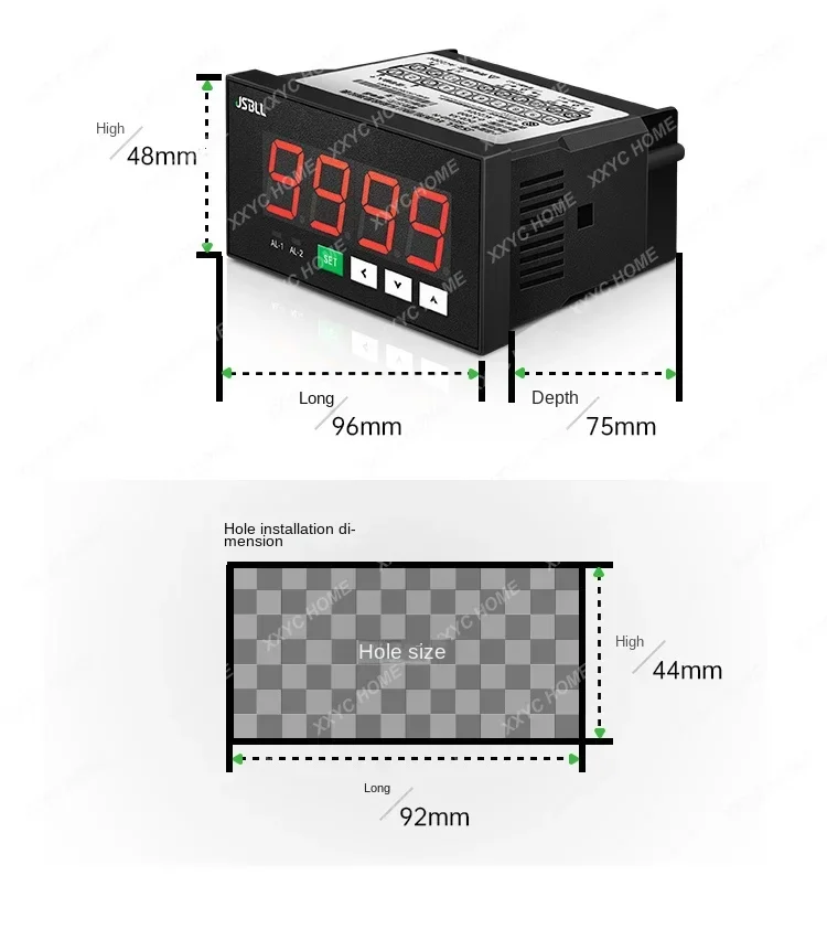True RMS Display Digital Inteligente Amperímetro DC Medidor de Tensão AC Limits Superior e Inferiores Saída de Controle de Alarme
