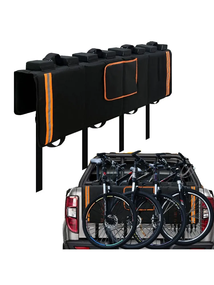 AliExpress VXM Tailgate Pad for Mountain Bikes Pickup Truck Tailgate Protection Pad with 3 Tool Pockets 52'' Wide for 5 Bicycles