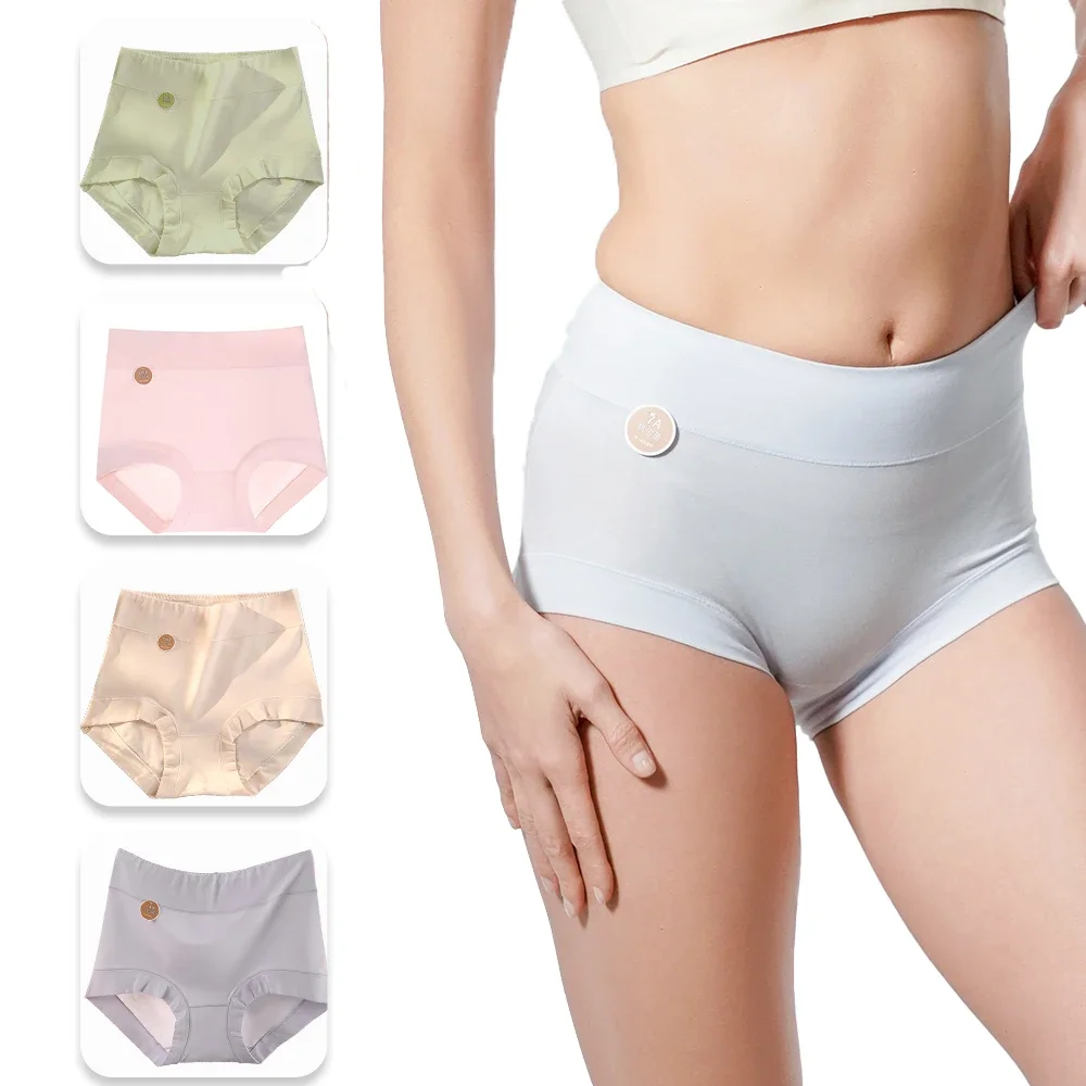 1PC Panties Womens Cotton 100% High Waist Underwear  Solid Color Briefs Daily Home Boxers Breathable Female Underpants 40-100kg