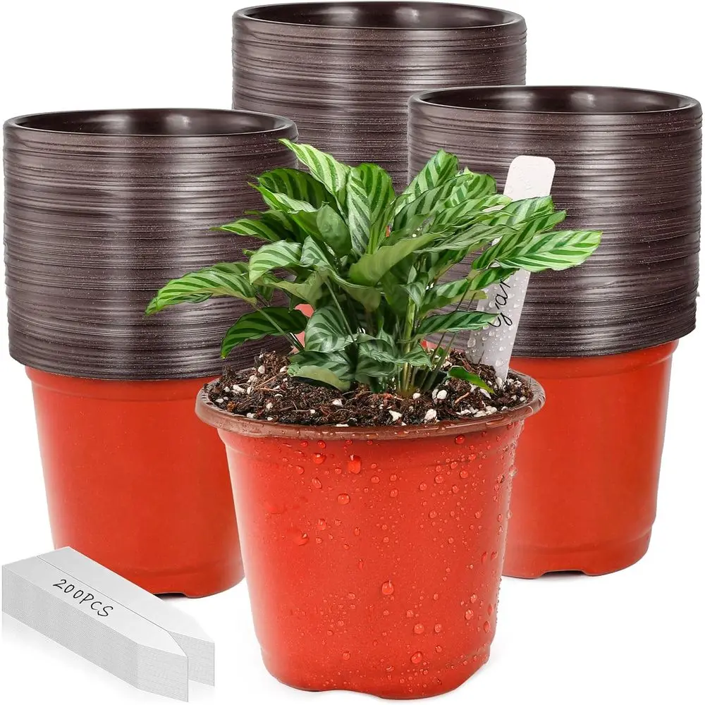 

200 пластиковых мини-горшков для рассады и выращивания растений в помещении/на улице с 200 этикетками