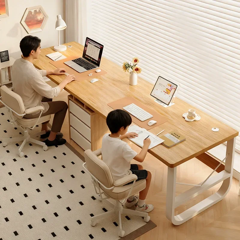 for Computer Desk Double Desk Bedroom Simple Desk with Strip Table Household Storage Study Table Workbench