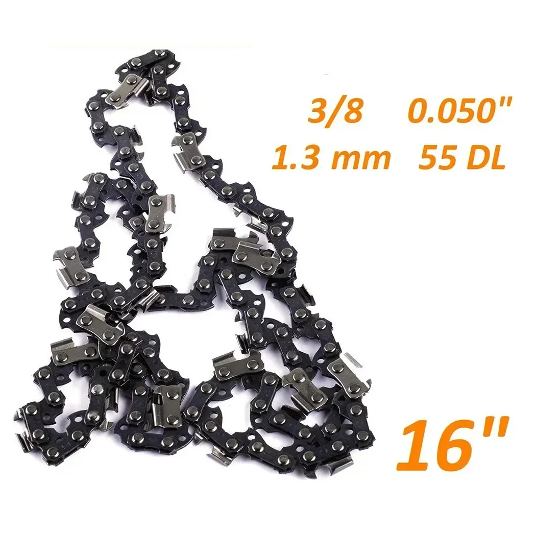 Chaîne de scie à chaîne 16 pouces 3/8LP 0.050 55DL, adaptée aux accessoires de pièces de tronçonneuse STIHL MS180 MS181 018
