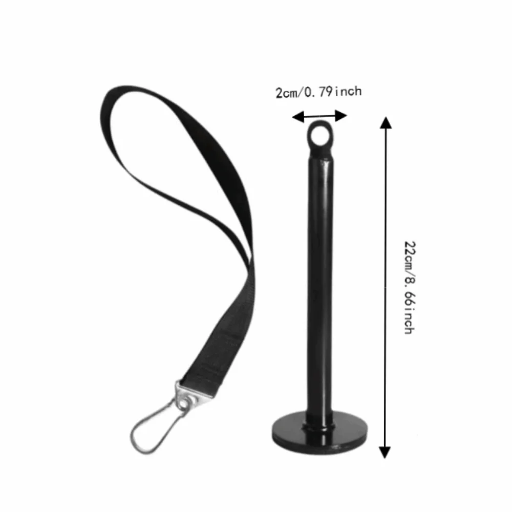 2pcs Steel Weight Plate Loading Pin Loading Pin Heavy Duty Strength Trainer Barbell Plate Polypropylene Strap Carabiner Clip