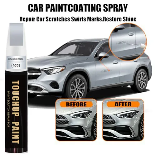 Cirrus Silver Metallic(922) Touch up Paint for Mercedes-Benz Car Paint Scratch Repair Kit, Quick & Easy Solution to Repair