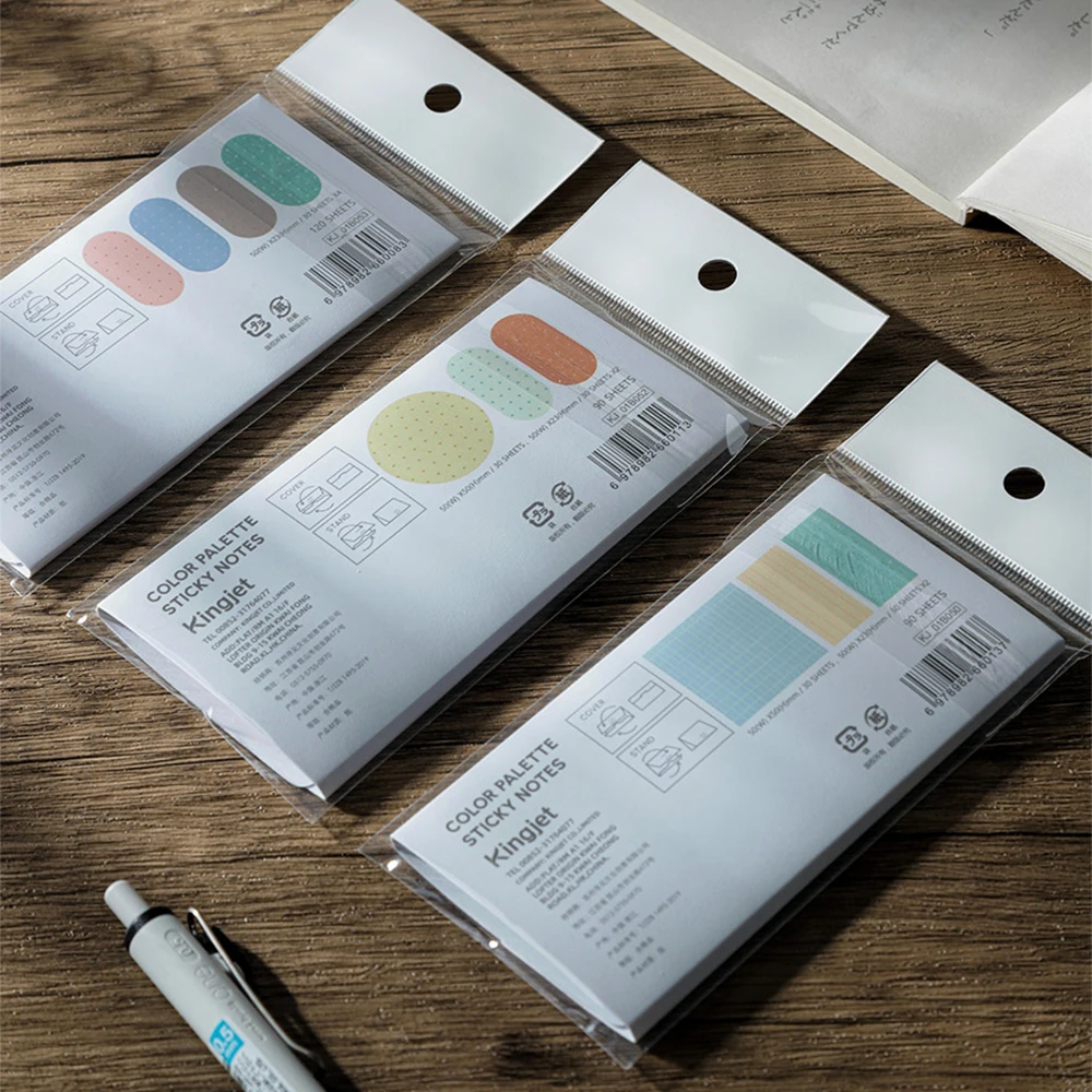 Memo desk calendar style sticky notes, ledger decoration classification index stickers, multi-color checkered sticky notes