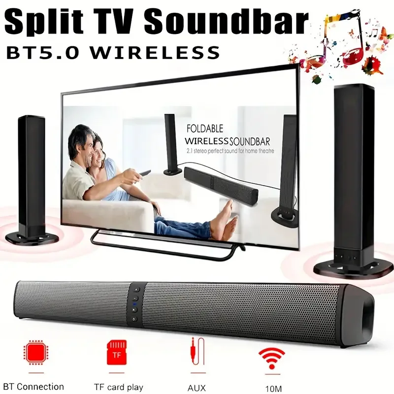 Powerful Soundbar Sound Radio Blaster Bar Audio TV PC Computer Subwoofer Wireless Home Theater Speaker view 6
