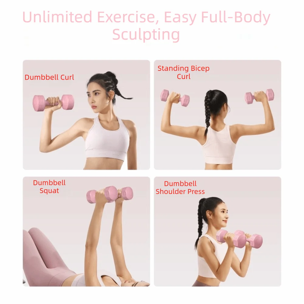 

2pcs Multiple Weight Options Set Dumbbell Smooth Wrapped Surface Premium Solid Material Home Fitness Dumbbells Non-Slip Design