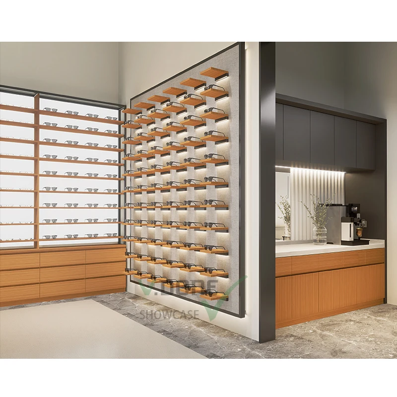 

Customize.Eyewear Rack Wall Mounted Optical Display Cabinets Furniture Optical Shop Interior Decoration Design SunGlass Shop