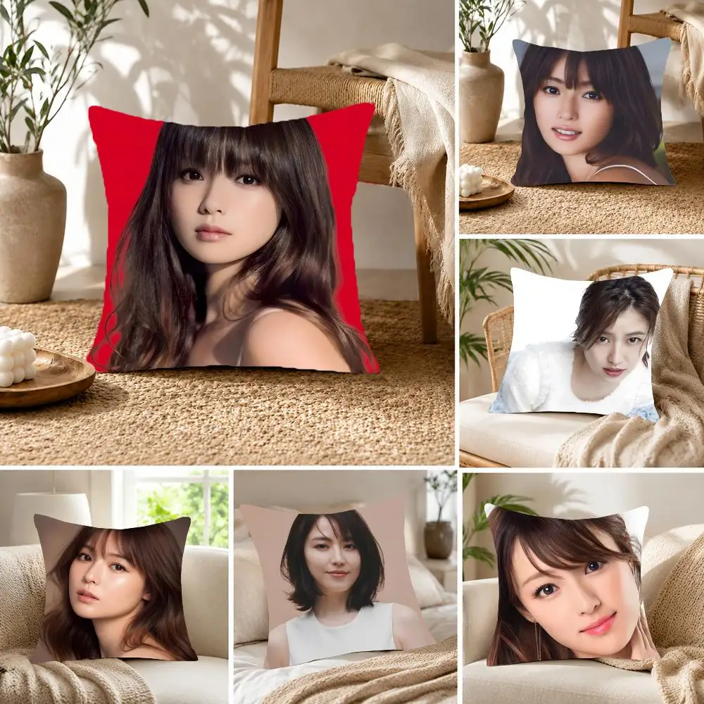 Famous actress Kyoko Fukada or Masami Nagasawa Cushion Cover Fluffy velvet Nordic style plush Living room sofa decorative