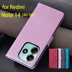 Wallet Flip Cover Leather Case for Xiaomi Redmi Note 14 4G 5G Global EUR 164mm Version Pu Leather Bags Holster Capa Fundas Coque