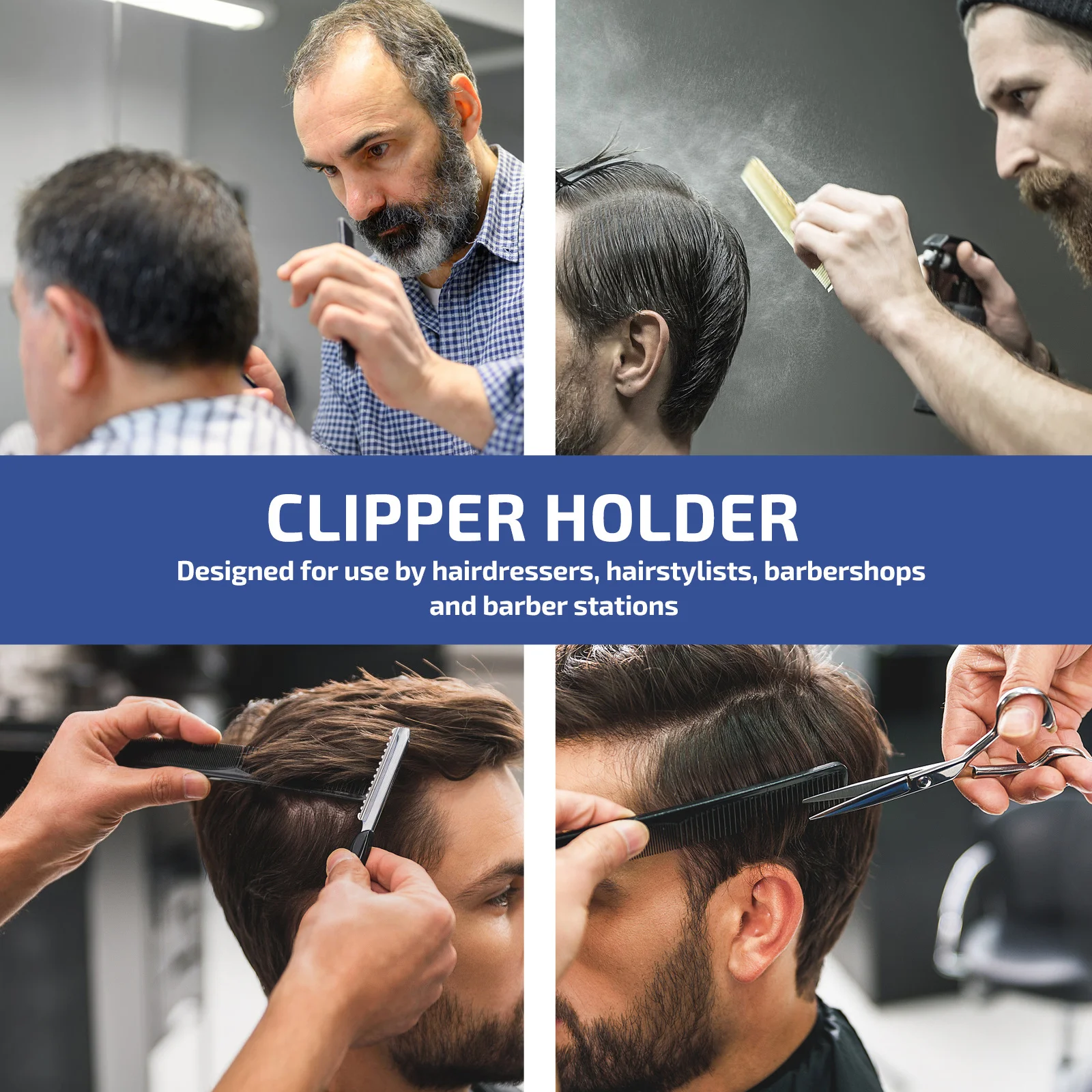 

Electric Clipper Holder Stainless Steel Wall Mounted Hair Trimmer Holder for Barber Shop Professional Use Multipurpose Clipper